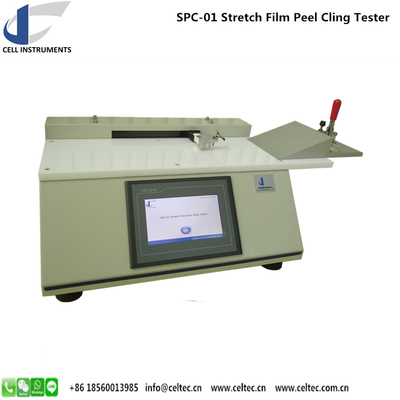 فيلم التغليف من البروتوكول الفلوريكس (Pvc Wrapping Film Cling Peeling Force Test Machine Model Spc-01 Stretch Film Two Layer Wrapping Force Tester) هو جهاز اختبار قوة التغليف من البروتوكول الفلوريكس (PVC)